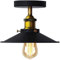 Vintage Retro Regenschirm Deckenleuchte Retro Industrielle Metal Copperhead Deckenlampe E27 Küche Loft Bar Beleuchtung Barn Light (Schwarz 22 cm)