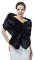 BEAUTELICATE Kunstpelz Schal Stola Bolero Damen Brautschal Wrap Jacke Mantel Winter Hochzeit Gatsby 1920er Jahre Kostüm (Schwarz mit Loch, Einheitsgröße)
