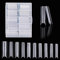 FANTESI 200 Pcs Extra Long Straight Square Nail Tips, Clear C Curve Full Cover Acrylic Fake Nails for Artificial Nail Tips Salons & DIY Nail Art