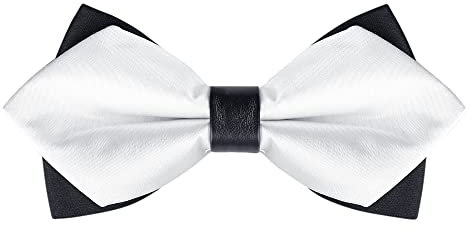 Allegra K Herren Pre-Tie Kragen einfarbige spitze Smoking Fliege Fliege für Hochzeitsfeier Silber One Size
