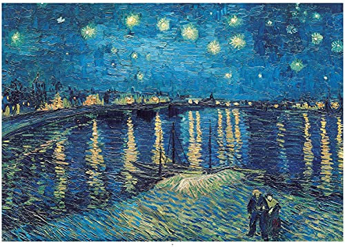 CHengQiSM Puzzle 2000 Teile Puzzle für Erwachsene Jigsaw Puzzle - Van Gogh - Starry Night Over The Rhone, Puzzle 2000 Teile für Erwachsene und Kinder ab 14 Jahren, Mehrfarbig 100 x70 cm