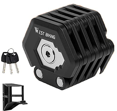 LPMA Serrure de vélo antivol Serrure à clé VTT électrique chaîne de vélo Serrure Moto Batterie Voiture Serrure Pliante