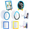 Voyyphixa 6PCS DIY Bilderrahmen Silikonformen Epoxidharz Formen Foto Ständer Kit, Fotorahmen Silikonform für Resin Rechteck Oval Welle Gießharz, Photo Frame Mold for Fotoshow