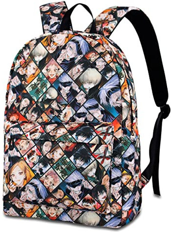 Roffatide Anime Laptop-Rucksack Allover bedruckte Schultasche Bookbag-Rucksack Cosplay Daypacks Blau