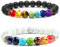 Senidea 7 Chakra Armband Edelstein Armbänder Natürliche Chakra Steine Lavastein Yoga Armband Healing Reiki Energietherapie für Damen Herren