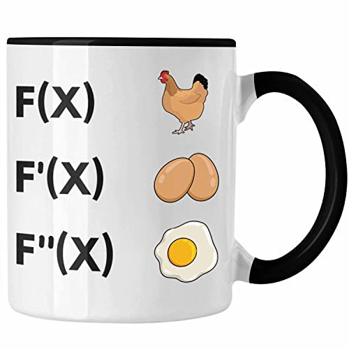 Trendation - Mathematik Lehrer Tasse Ableitung Lustiges Mathe Geschenk Mathelehrer (Schwarz)