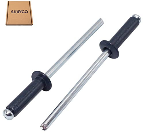SKIR'CO (50 Stück) Lackierte Blindnieten 4,0 x 14 mm, Kuppelkopf, DIN 7337, Aluminiumniete, Popniete (50, Anthrazitgrau RAL 7016)