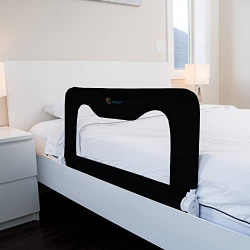 TotCraft Bettgitter für Kleinkinder,Universal Baby & Kinder Bettgitter für Boxspringbett & Lamellen,Kinderbettgitter für Kleinkinder für Krippen, Full Size Queen & King Bett,Schwarz (35.5L19.5H) in