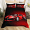 Bettwäsche-Set, bedruckt, Sportwagen, Rennwagen, Rot, 220 x 240 cm, für Kinder, Jungen, Mädchen, Bettwäsche mit Extremsport-Thema Cool Speed Luxury Car