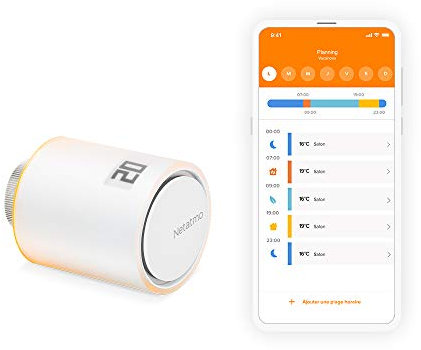 Netatmo Nav-R-EN - Cabezal termostático Inteligente (reacondicionado) - Accesorio para termostato Inteligente y Paquete de calefacción colectiva