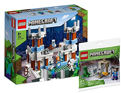 Lego Minecraft Set: Der Eispalast (21186) + Die Tropfsteinhöhle (30647), Bauspielzeug für Kinder