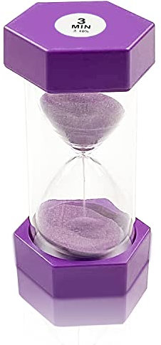 Sanduhr, Kinderuhr, Sanduhre, Sanduhren Set Kinder, Timer können in Klassenzimmern, Küchen, Wohnungen, Büros und auch als dekorative Timeruhr, 3 Minuten, lila