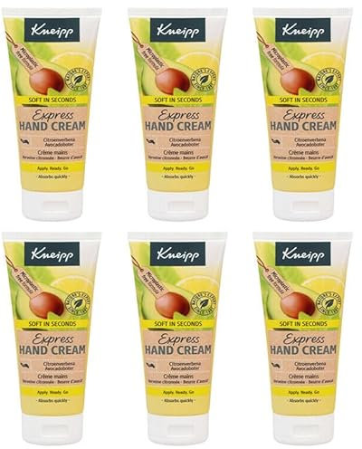 6x Kneipp Sekunden Handcreme Express Pflege mit Zitronenverbene & Avocadobutter,75ml (6er Pack)
