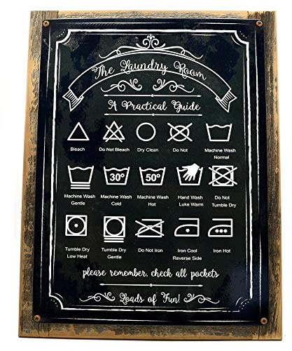 The Laundry Room A Practical Guide, antikes nostalgisches Metallschild, Blechposter für Toilette, Zuhause, Badezimmer, Café, Bar, Plakette, 30,5 x 40,6 cm