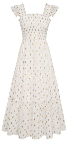 GRACE KARIN Women's Lightweight Summer Dress Casual Sleeveless Midi A-Line Beach Dress White XL