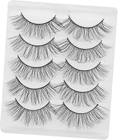 DOITOOL 5 Pairs Natürliche 3d Falsche Wimpern Chemische Faser Make-up Wimpern Verbesserung