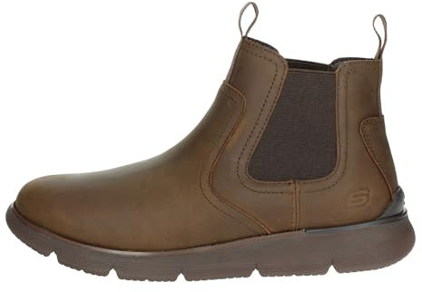 Skechers Augustino Paulo, Stivaletto Uomo, Chocolate Leather, 47.5 EU