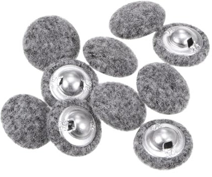 QUARKZMAN 10 Stück Stoffbezogene Knöpfe 15mm Runde Plüsch Bezogene Metall Knopf Stoff bedeckt mit Metallschaft Nähknöpfe Bastelknöpfe zum Nähen Basteln für Anzüge Strickjacke, Grau