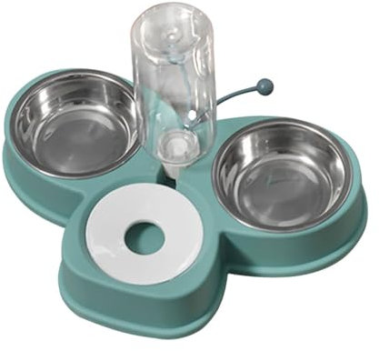 Toddmomy Distributeur Eau Nourriture pour Animaux Abreuvoir Automatique avec Double Bol Accessoire Pratique pour Et Chiens Design Antidérapant Et Transparent