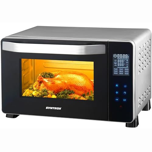 Syntrox Germany 25 l Touch Mini Backofen Saltillo | Miniofen | Pizzaofen | Pizzabackofen, 25 Liter, Edelstahl, 1500W, inklusive Zubehör, für kleine Küchen