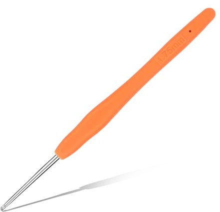 1,75 mm Häkelnadel, ergonomischer Griff für arthritische Hände, extra lange Stricknadeln für Anfänger und Häkelgarn (1,75 mm)