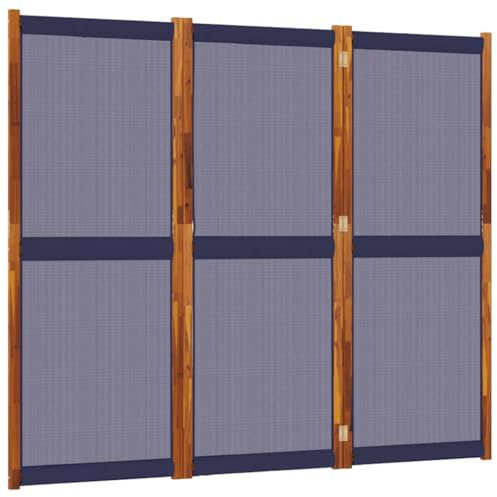 3 teilig Paravent, Sichtschutz klappbar Wall Raumteiler Stehend Trennwand Sichtschutzzaun Sichtschutzwand Raumtrenner Wohnzimmer, Dunkelblau 210x180 cm