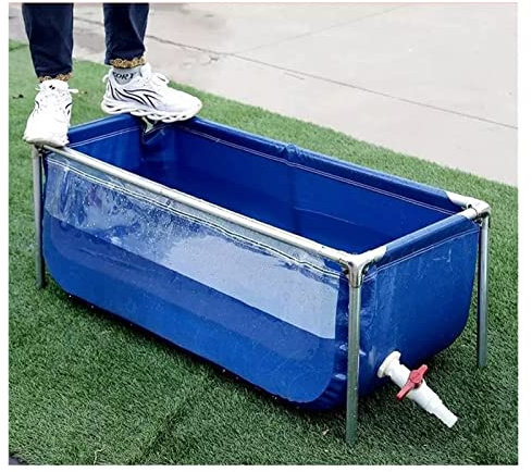 Aquarium-Poolteich für den Außenbereich, mobile Aquakultur-Reservoirs mit durchsichtiger Sichtscheibe und Ablassventil, PVC-Plane mit Stahlrahmen, Fischtank | Schautank