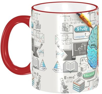 KLMELLMDE Side Color Human Brain Tasse, Teetasse, Kaffeetasse, heiße Schokolade, 330 ml.