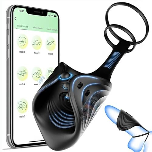 Jpscor APP Penisring Vibratoren Elektrischer Masturbator Einstellbar Penisringe Vibrator mit 10 Vibrationsmodi Cockring G-Punkt Vibration Stimulator Sex Spielzeug für Männer Paar