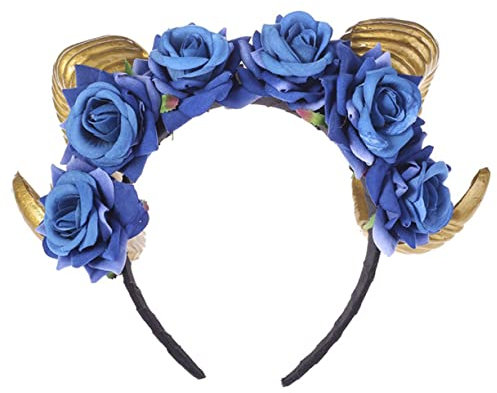 OSOLADY Simulation Horn Headband Roleplay Costume Devil Cosplay Costume Horn Bull Cosplay Props Prom Hair Accessories Halloween Hair Hoop Ram Horns Cosplay Animal