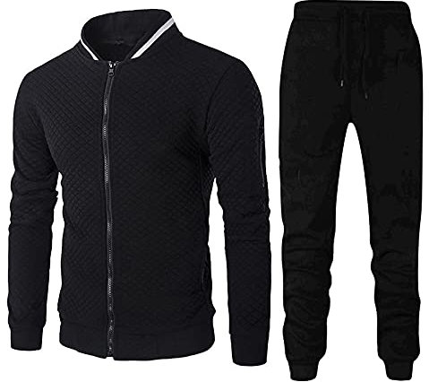 hehiy Herren Tracksuits Color Block Trainingsanzug, (Marineblau/Rot College), M Freizeitanzug Fleece Herren Trainingsanzug FußBall Vereine