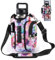 icolor Bolsa magnética para Gimnasio,Botella de Agua Deportiva magnética,Bolsa Cruzada con Compartimentos para teléfono móvil para,Soporte magnético para Botellas con Correa para el (Color de La Flor)
