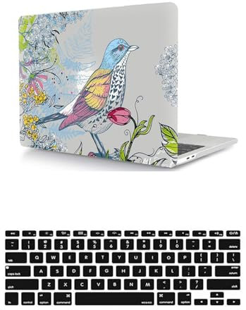 HLAAJJX Laptop Hülle Kompatibel mit MacBook Pro 14 Zoll A2442 A2779 A2918 A2992 M1 M2 M3 2021 2023 mit Retina Display Touch ID, Plastik Hartschale Matt Case & Tastaturschutz,Vogel