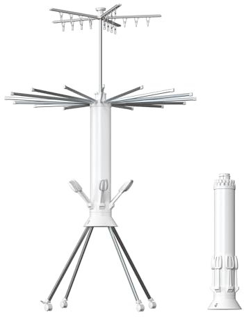 Oak & Tea Clothes Drying Rack Portable, with 6 Shoe Racks, 3-Tier Clothes Airer Foldable, 16 Drying Arms and 20 Clips, Air Dryer with Wheels for Indoor Outdoor