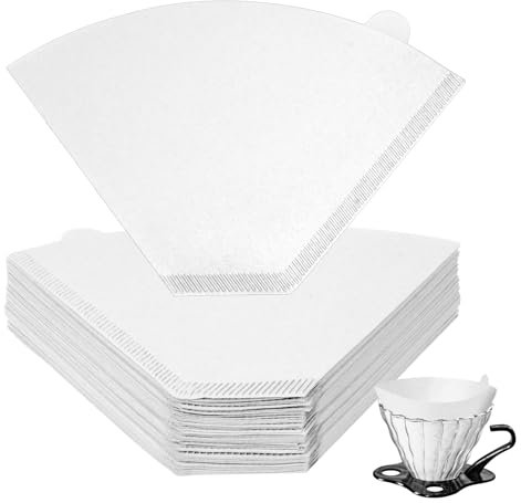 HOTUT Kaffeefilter Papier Größe 103, 100 Stück U-Form Kaffee Filtertüten, Coffee Filter Paper Kaffeezubehör für Zuhause Büro Filterbecher Handfilter - Weiß