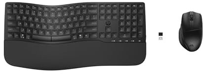 HP 680 Combo Teclado y Ratón Inalámbricos, 6 Teclas Programables, Sensor Óptico de 1200 dpi, hasta 36 Meses de Batería para el Teclado y 20 Meses para el Ratón, Compatible con Windows 11, Negro