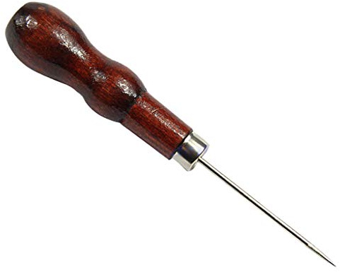 Xinsheinelry Wooden Handle Steel Needle Sewing Awl Hole Maker For Canvas Leather Tools
