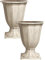 Divas World Antique Cream Decorative Urn Planter 40cm Tall 32cm Diameter Lightweight Outdoor Indoor Garden Plant Pot Vintage Pedestal Vase Style (2)