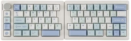 EPOMAKER Split70 Wireless Ergonomic Keyboard with QMK/VIA and Knob, Mechanical Gaming Keyboard with RGB, Hot-Swap, Creamy Linear Switch, PBT Keycap, Mac Modifier, Gasket, 70% Split US Layout (White)