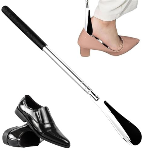Chausse Pied Rétractable Long de 31-65 cm, Portable Acier inoxydable Durable chausse-pied réglable avec poignée
