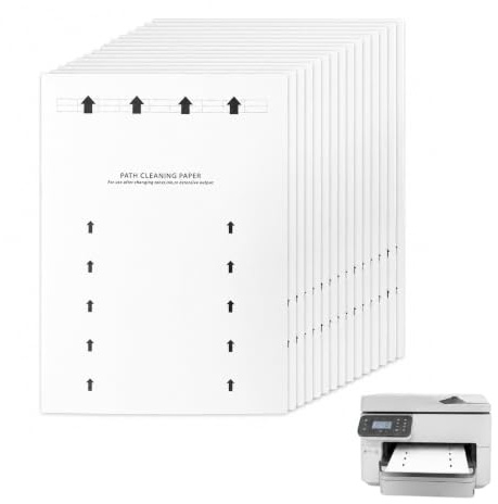 15 PCS Printer Cleaning Sheets, Dry Offset Paper Compatible with Most Inkjet and Laser Printers, Reusable Physical Maintenance Paper Fit for Copier and Fax Machine, 28.5x21 cm