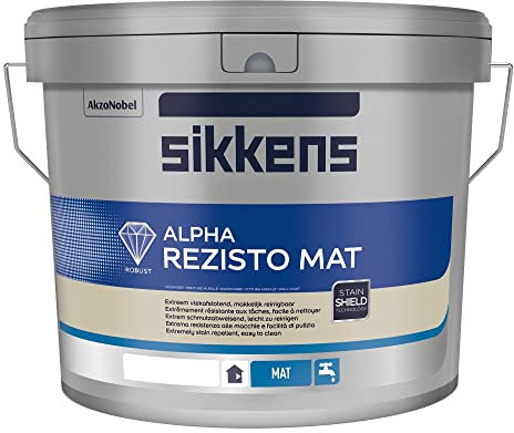 ALPHA REZISTO MATT RM BIANCO 10L IDROPITTURA SIKKENS AD ALTA LAVABILITA' PER PARETI SENZA MACCHIE