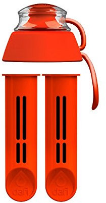 Dafi Filtros de botella de agua y reemplazo de tapa ROJO | Paquete de 2 | Dura hasta 60 días | filtro de agua de entrenamiento, filtro de agua de oficina, filtro de agua de gimnasio, sin BPA