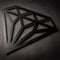 Hansmeier® Wanddeko Diamant Schwarz - 42 x 48 cm - Wasserfest, schlicht, modern - Für Außen und Innen - Metall-Dekoration im Industrial Style