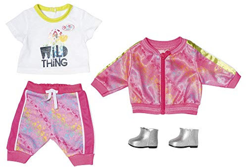Zapf Creation BABY Born Puppenkleidung - Designerkleidung mit Modeaccessoires - Deluxe Trendy Pink Set