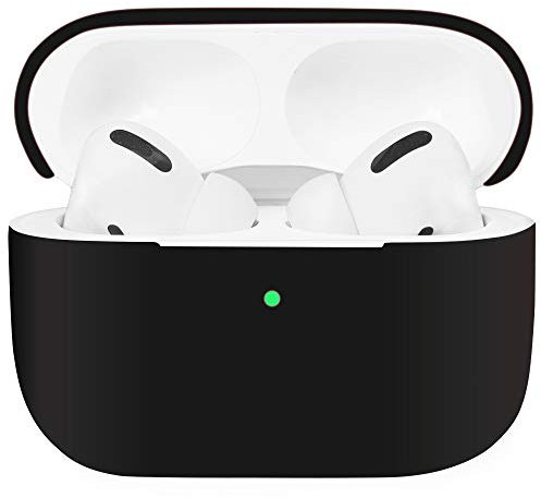 Estuche Airpods Pro, Estuche Protector Antideslizante de Silicona Suave Ultrafino Ultrafino Watruer Protective para Apple Airpods 3 Estuche de Carga - Negro