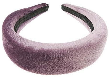 Womens Occasion Wedding Bridal Party Birthday Christmas Evening Wide Thick High Bump Puffy Padded Velvet Velour Hair Hairband Accessories Headband Alice Band (Lilac)