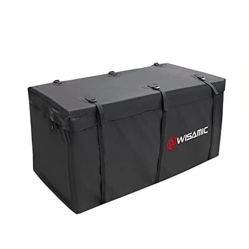Coffre arrière Wisamic pour attelage de remorque Sac à Bagages arrière Extensible de Voiture : Sac de Transport étanche 118x61x58cm (417 litres), bâche PVC 500 x 500 D