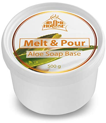 Base de Jabón 500g - Derretir & Verter Crystal Aloe - Jabón de Glicerina & Aloe Vera - Ultra Hidratante - Bonito Regalo - Fabricación Hacer Jabón a Mano - Jabón Crudo