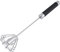 DEWIN Fouets rotatifs, Oeufs Manuel Rotatif mélangeur rotatif pour fouetter Durable Anti-rouille en Acier Inoxydable, Noir, Argent
